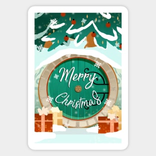 Merry Christmas Fantasy Postcard Greeting card Sticker